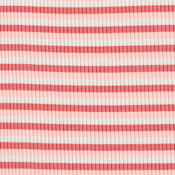 Horizontal stripe ribbed knit – light pink/lobster,  image number 1