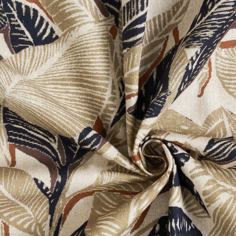 Decor Fabric Half Panama intertwined leaves – natural/light khaki, image number 3