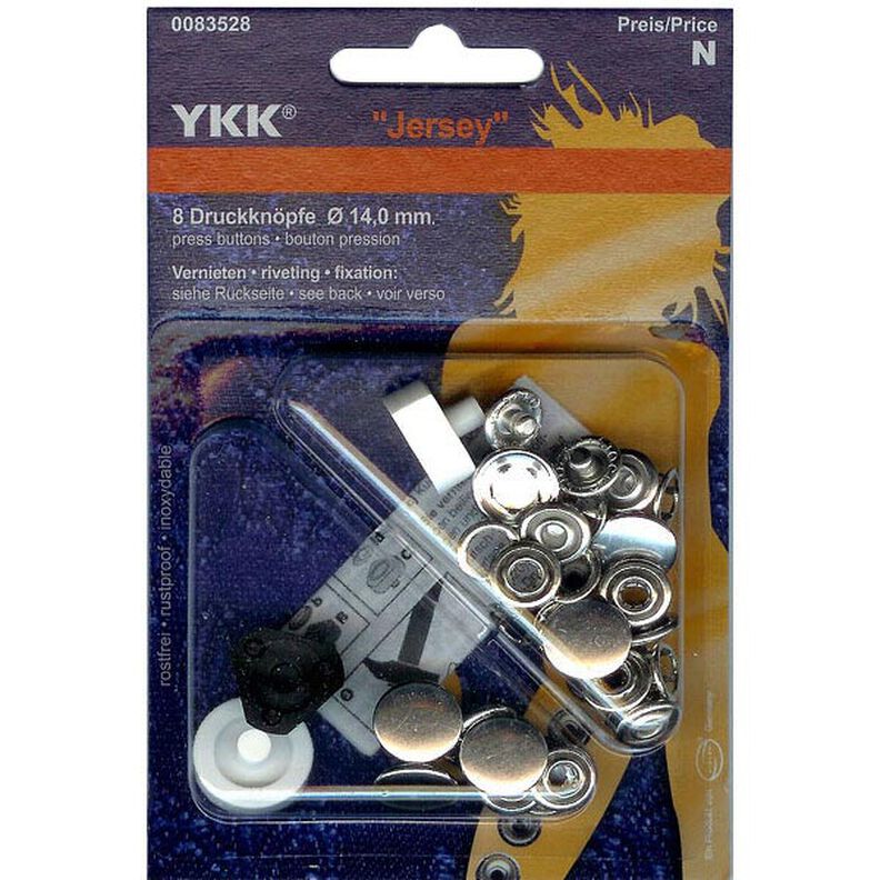 No-Sew Press Fasteners Jersey 5 – silver | YKK,  image number 1