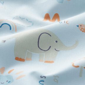Cotton Elephant squirting water – silver blue, 