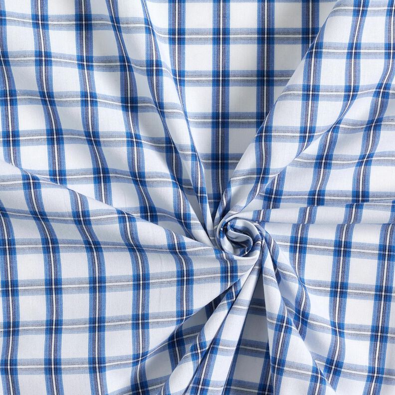 Cotton fabric shirt check – white/blue, image number 3