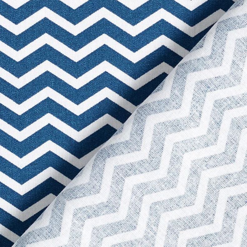 Cotton Cretonne Zigzag – navy blue/white,  image number 5