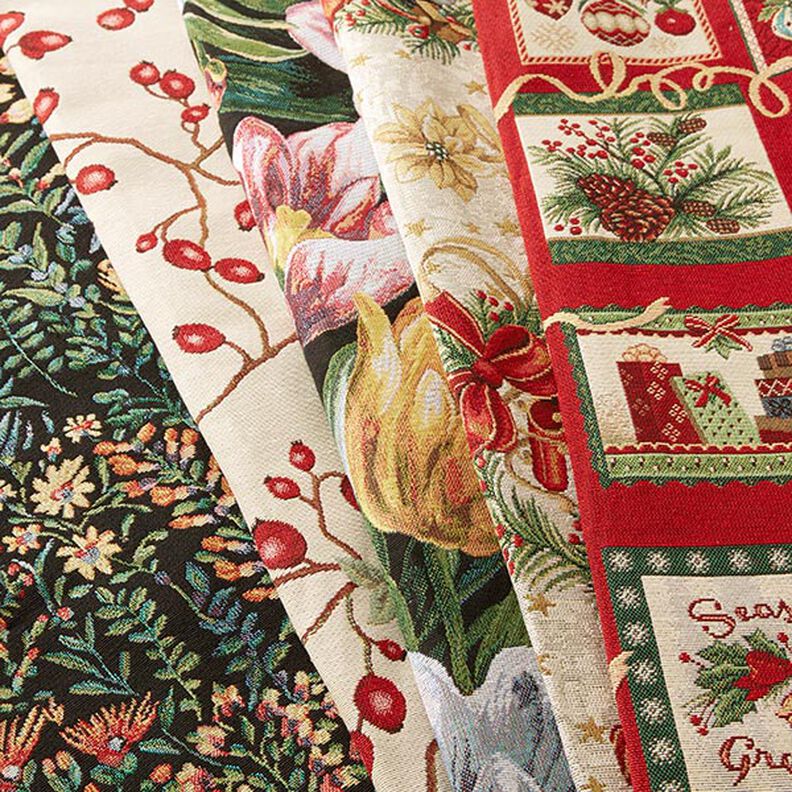 Decor Fabric Tapestry Fabric Rosehips – light beige/red,  image number 11