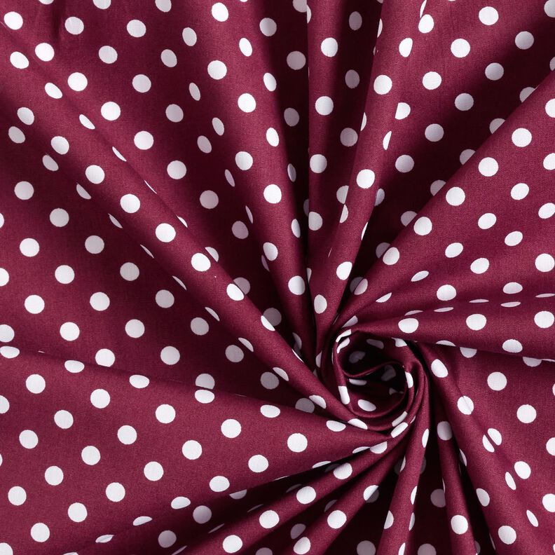 Cotton Poplin Polka dots – burgundy/white,  image number 3