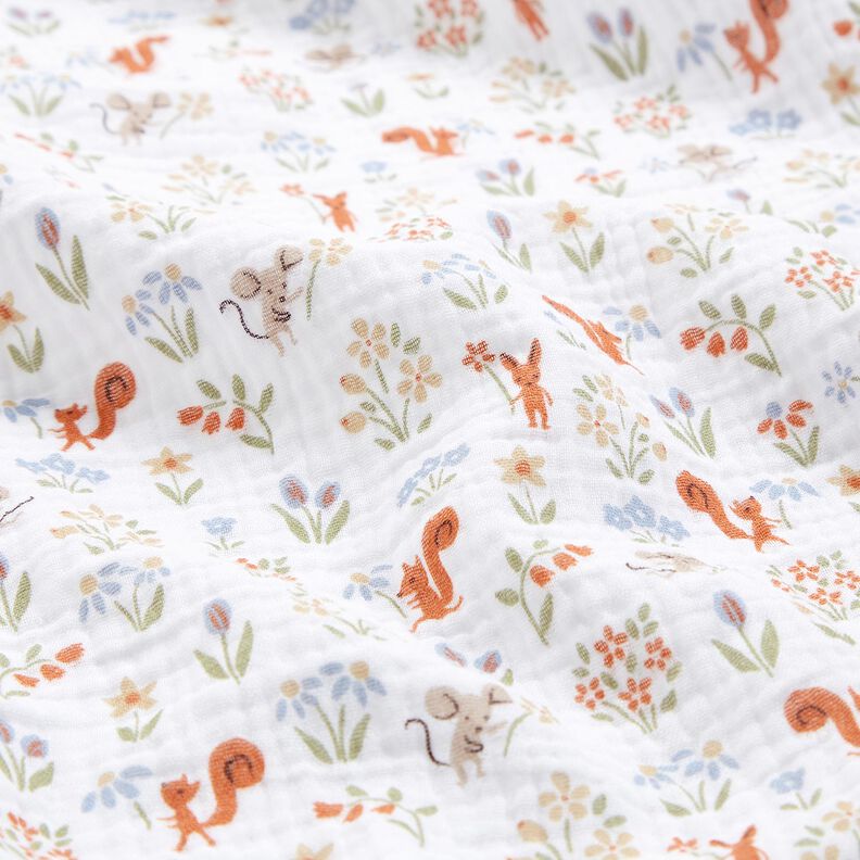 Double Gauze/Muslin Squirrel and mouse – white,  image number 2