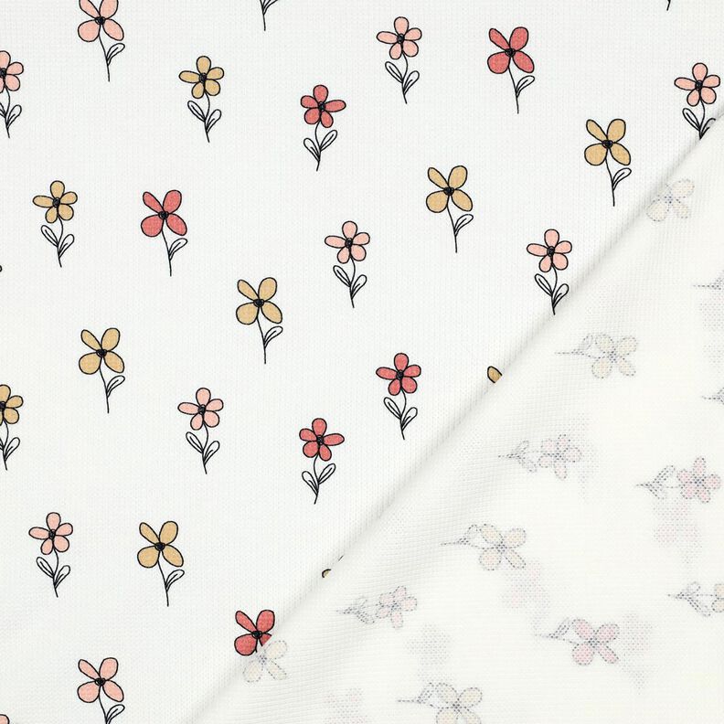 Waffle Jersey Flowers | Poppy Fabrics – ivory/apricot, image number 4