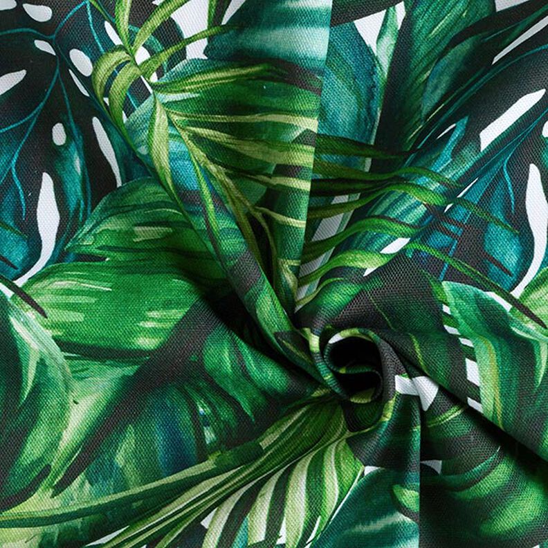 Decor Fabric Half Panama Palm Leaves – green,  image number 3
