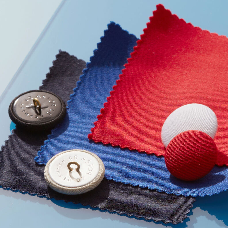 Covered button, Cotton Twill Stretch – beige,  image number 2