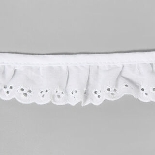 Embroidered Ruffle Lace – white, 