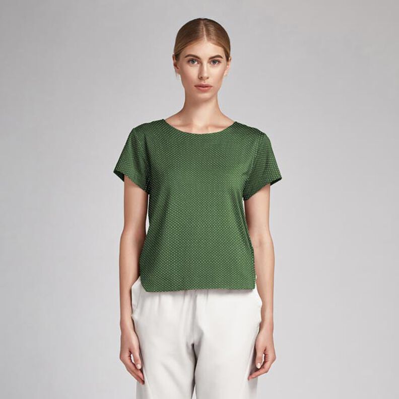 Cotton Poplin Little Dots – dark green/white, image number 7