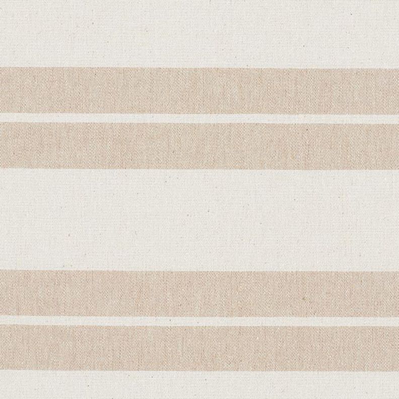 Decorative fabric, canvas mixed stripes, recycled – beige,  image number 1