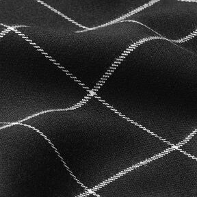 Check Stretch Viscose Blend – black/white, 