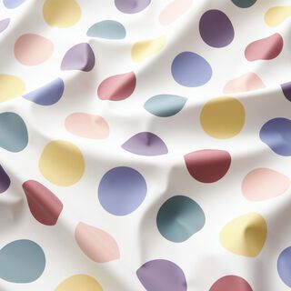 Raincoat Fabric Colourful Circles – white, 