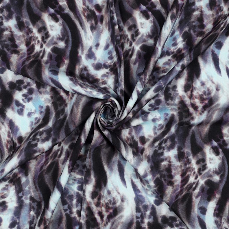 LENZING™ ECOVERO™ viscose fabric animal digital print – blue-black/ice blue,  image number 3