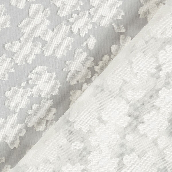 Floral burnout fabric – white,  image number 4
