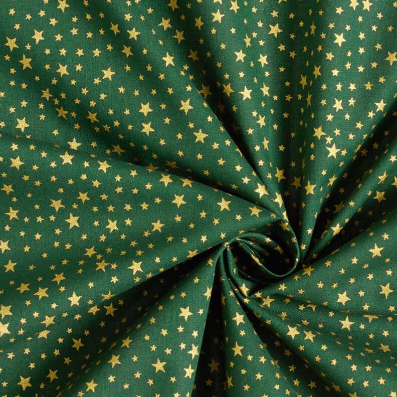 Cotton Cretonne Starry Christmas Sky, small – dark green/gold, image number 4