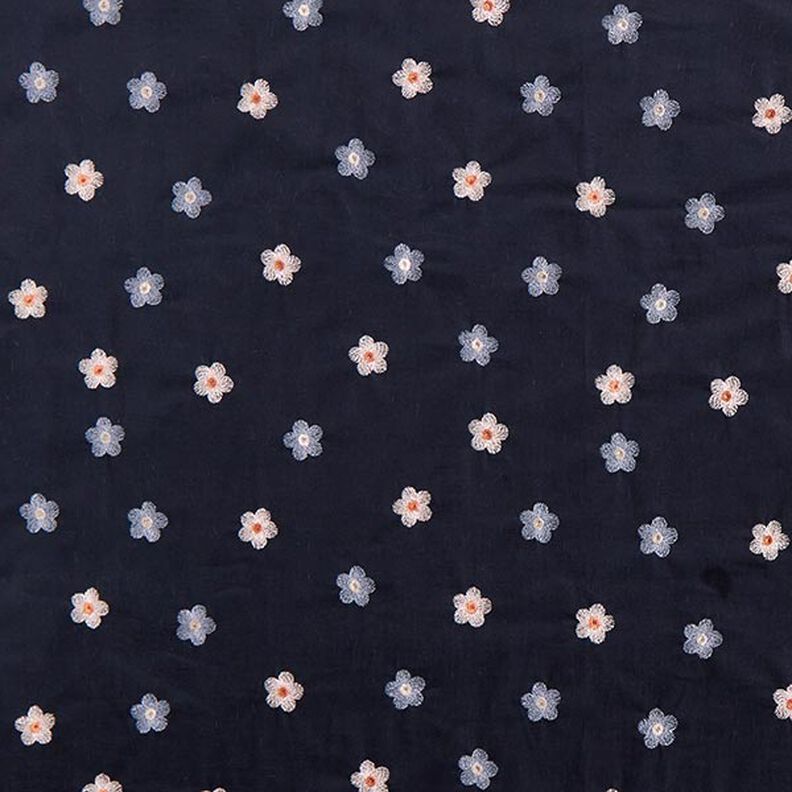 embroidered flowers baby cord – midnight blue,  image number 1