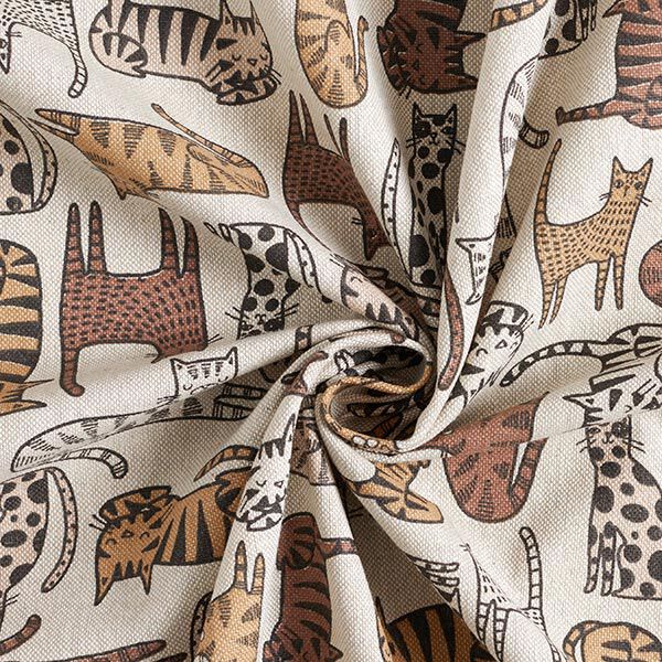 Decor Fabric Half Panama cats – natural,  image number 3