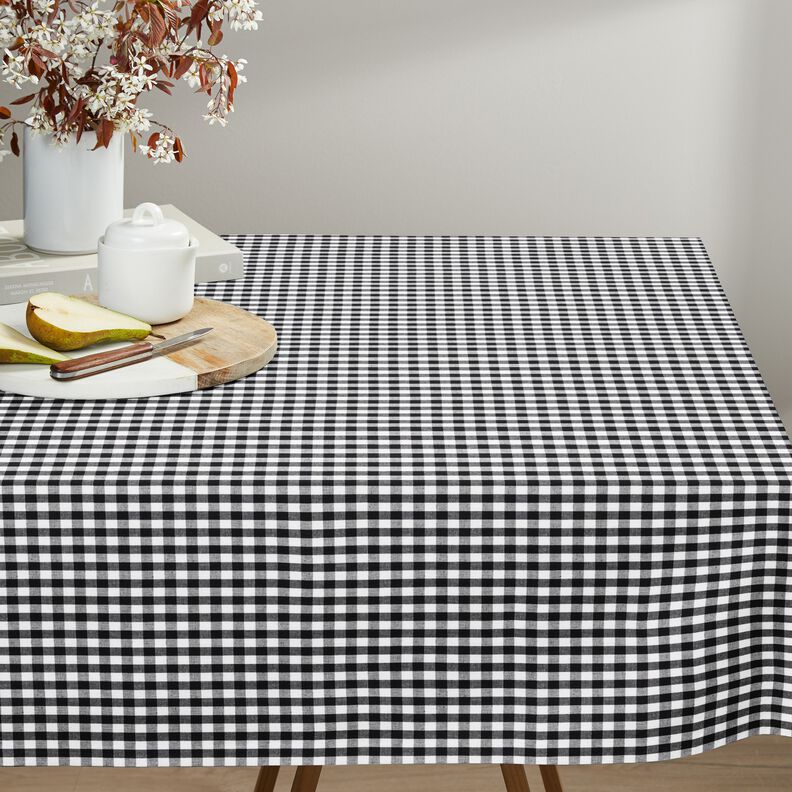 Cotton Vichy check 1 cm – black/white,  image number 7