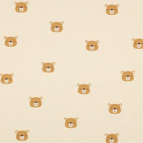 GOTS Cotton Jersey Bears | Poppy Fabrics – offwhite/light brown, 