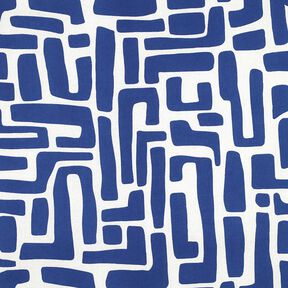 Coated Cotton abstract – royal blue/offwhite, 