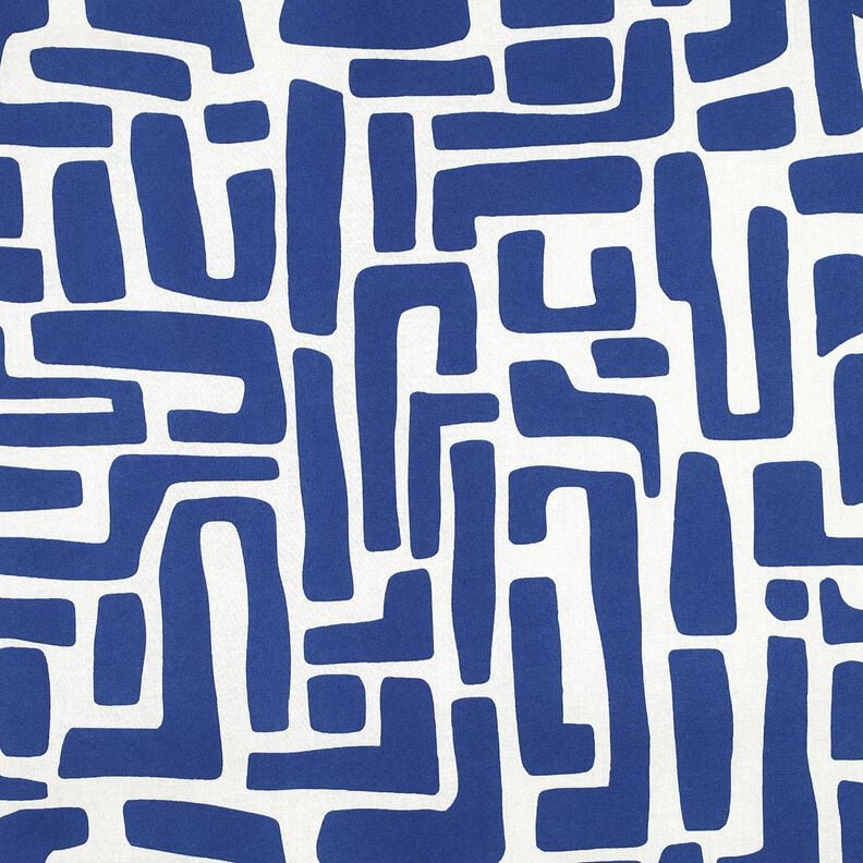 Coated Cotton abstract – royal blue/offwhite,  image number 1