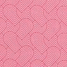French Terry Overlapping Hearts – pink/fire red,  thumbnail number 1