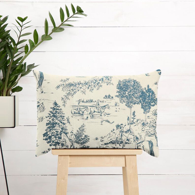 Decor Fabric Panama Riding – denim blue/natural,  image number 7