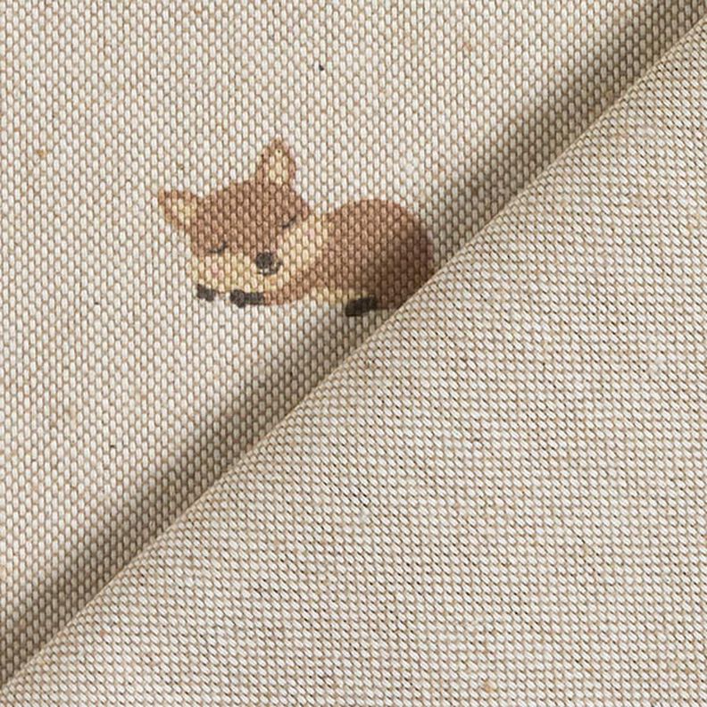 Decor Fabric Half Panama little foxes – natural/caramel,  image number 4