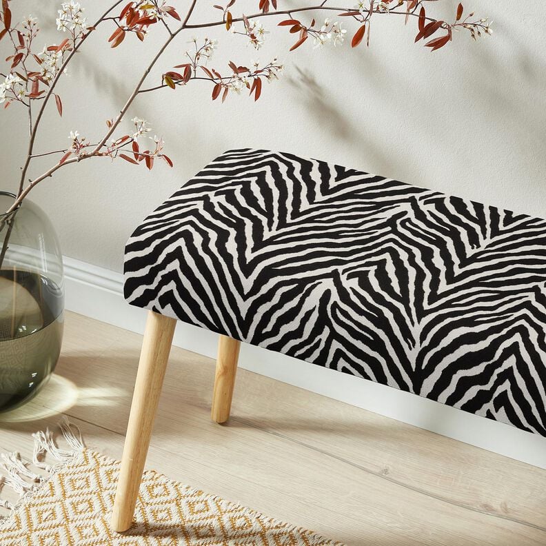 Decor Fabric Jacquard Zebra – ivory/black,  image number 6