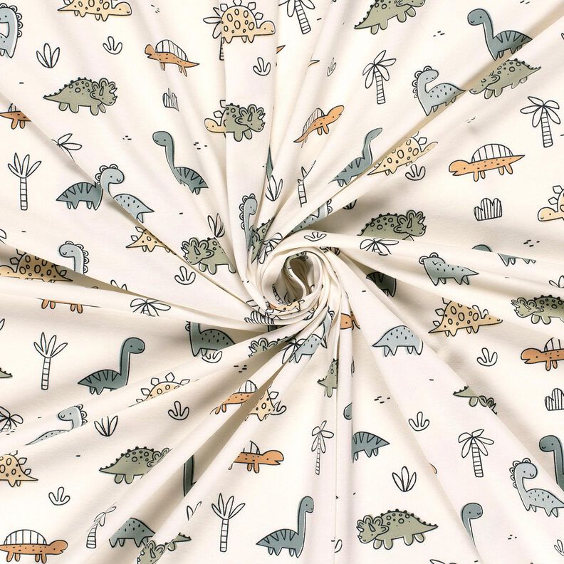 Cotton Jersey Jungle Dinosaurs – offwhite,  image number 3