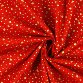 Cotton Cretonne Starry Christmas Sky, small – red/gold, 