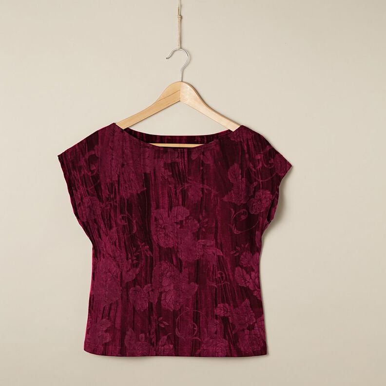 Crushed velvet chrysanthemum – burgundy,  image number 6