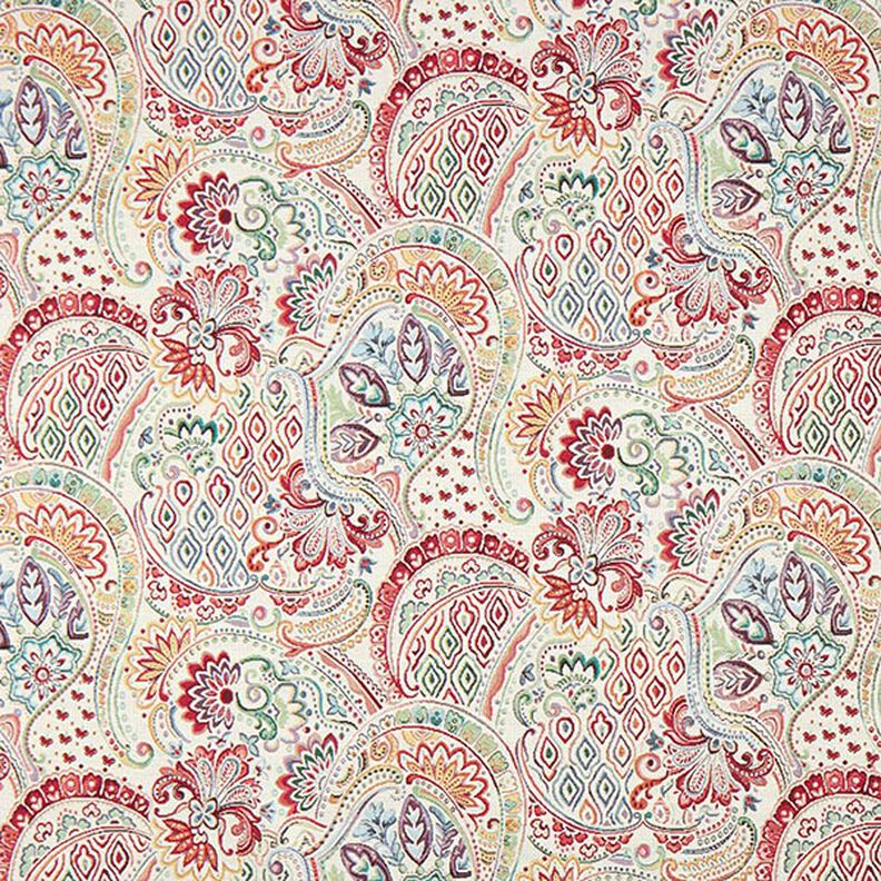 Decor Fabric Tapestry Fabric Colourful Paisley – offwhite,  image number 1