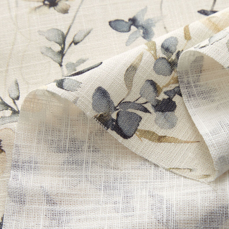Watercolour branches linen cotton blend – offwhite,  image number 3