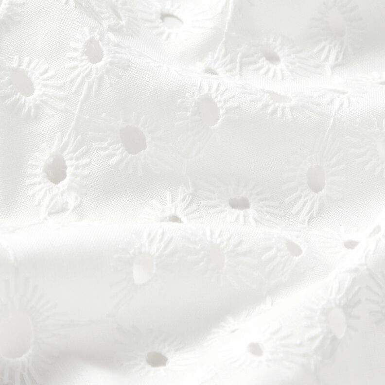 Ornament broderie anglaise cotton fabric – white,  image number 2