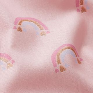 Cotton Poplin glitter rainbows – rosé/gold, 
