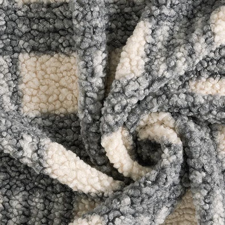 Knitted bouclé check – offwhite/grey,  image number 3