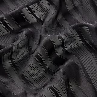Chiffon with satin stripes & glitter – black, 