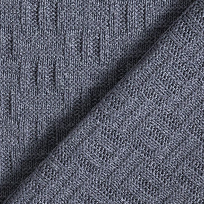 Knit Fabric broken ribbed pattern – blue grey,  image number 4