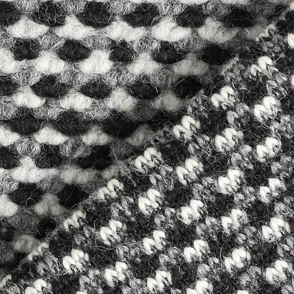 Boucle Knit Nobbly fancy yarn – black/white,  image number 4