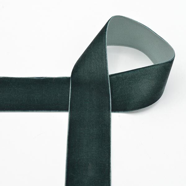 Velvet ribbon [36 mm] – dark green,  image number 1