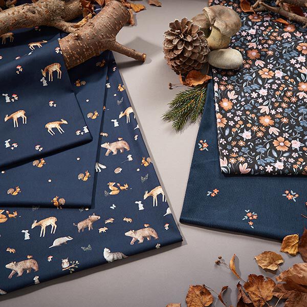 Baby Cord scattered flowers | by Poppy – navy blue, image number 6