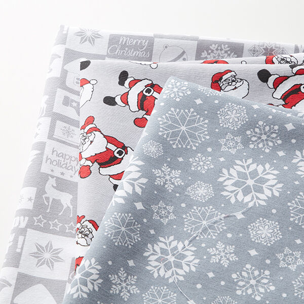 Decor Fabric Canvas Cheery Santa – light grey/red,  image number 6