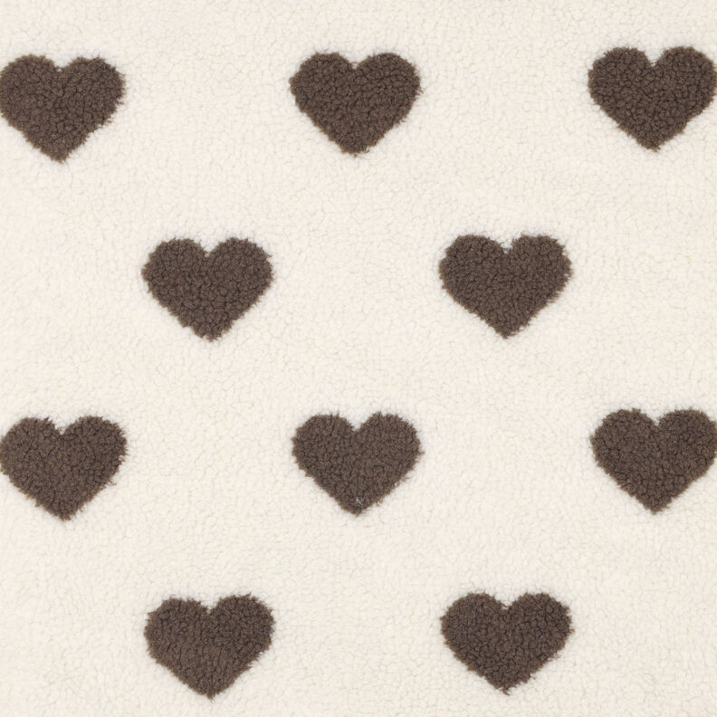 Teddy Fur Hearts | by Poppy – natural/dark brown, image number 1