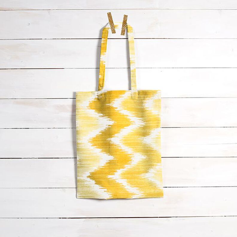 Ikat print coated cotton – yellow/white,  image number 7