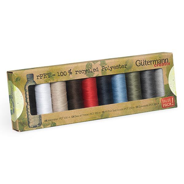 rPET Sew All Sewing Thread Set  [ 100m / 10 pieces  ] | Gütermann creativ,  image number 1