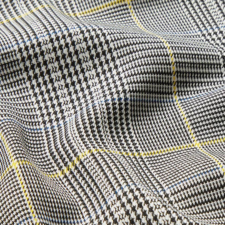 Prince of Wales check suit and costume fabric – black/white,  image number 2