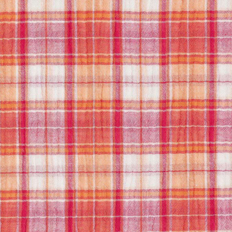 Double Gauze/Muslin Doubleface checked | by Poppy – raspberry/peach orange,  image number 6