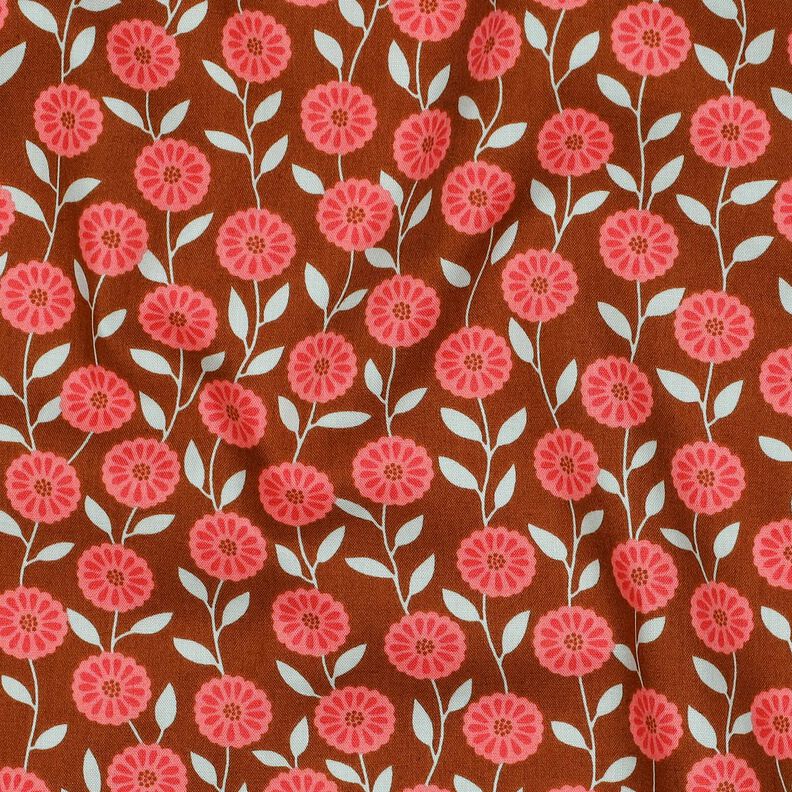 Cotton Poplin summer flowers| Poppy Fabrics – lobster/bronze,  image number 2
